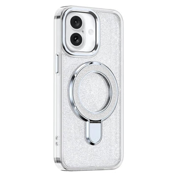 iPhone 17 Glitter Hybrid cover med kickstand - MagSafe-kompatibel - Gennemsigtig