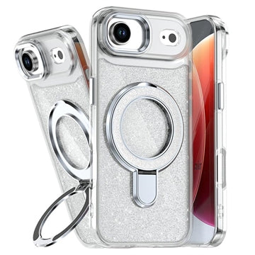 iPhone Air Glitter Hybrid cover med kickstand - MagSafe-kompatibel - Gennemsigtig
