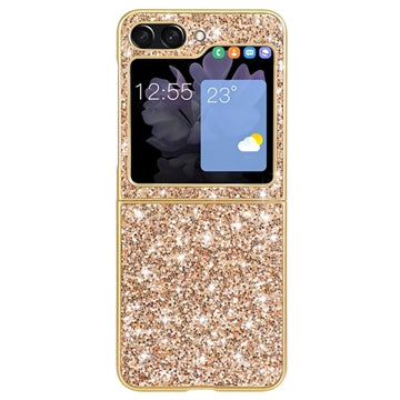 Samsung Galaxy Z Flip5 Glitter Series Hybrid Cover - Guld
