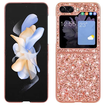 Samsung Galaxy Z Flip5 Glitter Series Hybrid Cover - Rødguld