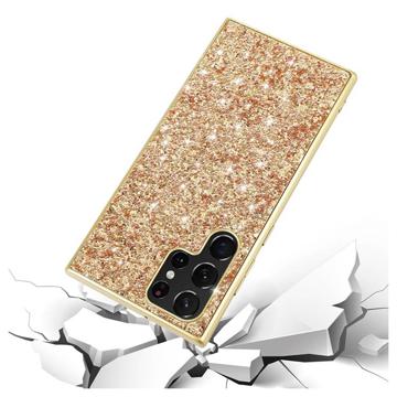 Glitter Series Samsung Galaxy S23 Ultra 5G Hybrid Cover - Guld