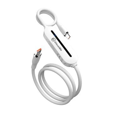 GlocalMe UniCord 4G/LTE bærbart Wi-Fi-hotspot og hurtigopladningskabel - 65W - Hvid