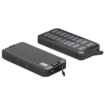 Goobay Hurtig Solcelle Powerbank 20000mAh - USB-C, USB - Sort