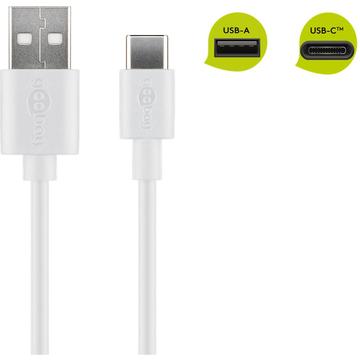 Goobay USB-C-kabel 0.5m - USB-C/USB-A - Hvid