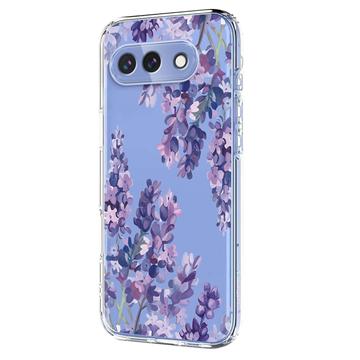 Google Pixel 10a TPU-cover med blomstermønster - Blåregn