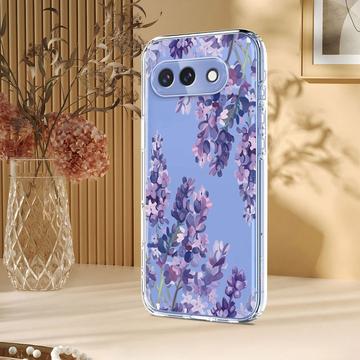 Google Pixel 10a TPU-cover med blomstermønster - Blåregn