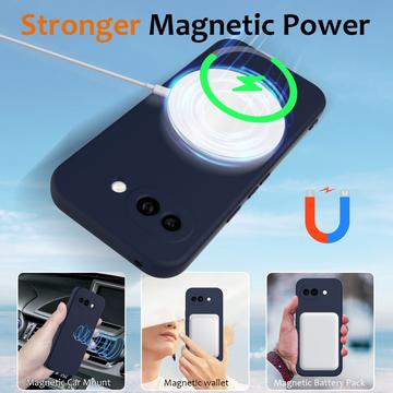 Google Pixel 10a Liquid Silikone Cover - MagSafe Kompatibel - Mørkeblå