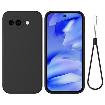 Google Pixel 10a Flydende silikone cover med håndrem - sort