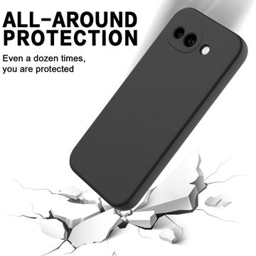 Google Pixel 10a Flydende silikone cover med håndrem - sort