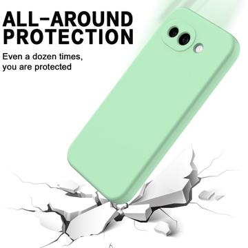Google Pixel 10a Flydende silikone cover med håndrem - grøn