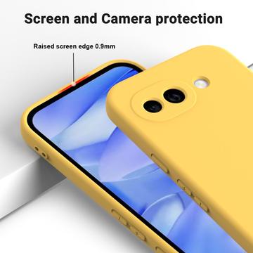 Google Pixel 10a Flydende silikone cover med håndrem - gul