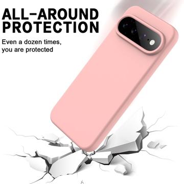 Google Pixel 11 Flydende silikone cover med håndrem - Pink