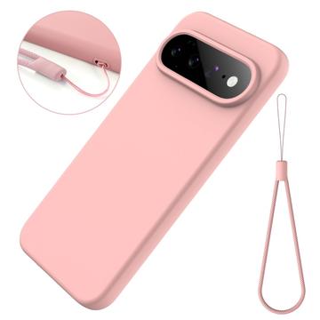 Google Pixel 11 Flydende silikone cover med håndrem - Pink