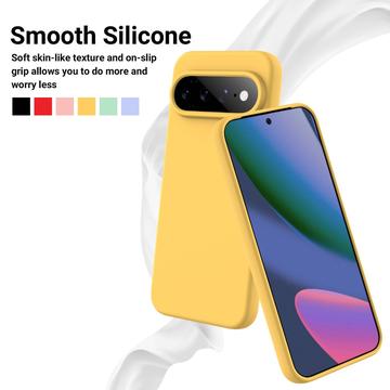Google Pixel 11 Flydende silikone cover med håndrem - gul