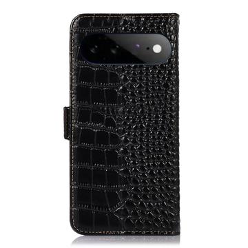 Google Pixel 11 Pro XL Crocodile Series Læderpung med RFID - Sort