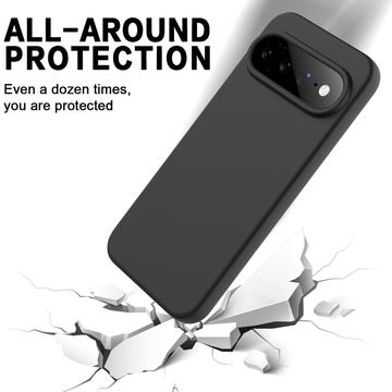 Google Pixel 11 Pro XL Flydende silikone cover med håndrem - sort