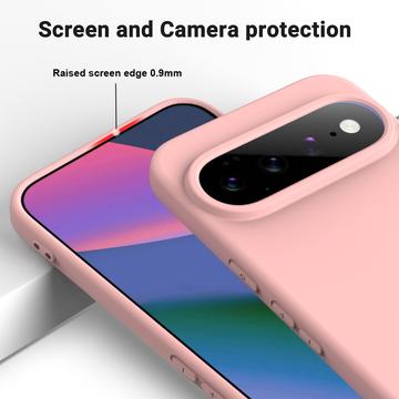 Google Pixel 11 Pro XL Flydende silikone cover med håndrem - Pink