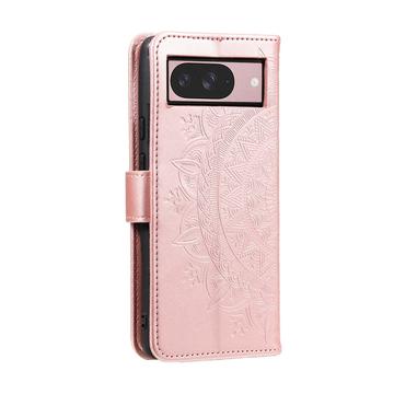 Google Pixel 11 Mandala Etui med Pung med håndledsrem - lyserød