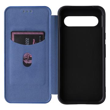 Google Pixel 8a Flip Cover - Karbonfiber - Blå