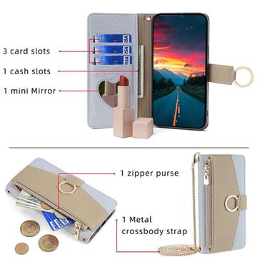 Google Pixel 8a Makeup Spejl Pung m. Skulderrem - Blå