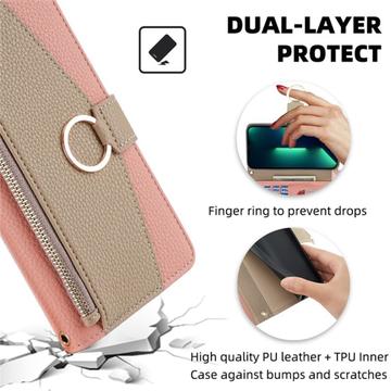 Google Pixel 8a Makeup Spejl Pung m. Skulderrem - Pink
