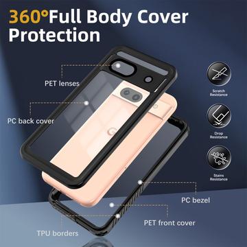 Google Pixel 8a Redpepper FS IP68 Vandtæt Cover - Sort