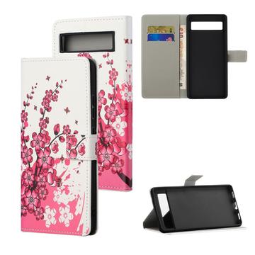 Google Pixel 8a Style Series Pung Taske - Pink Blomster