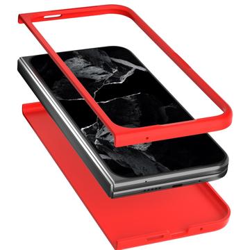 Google Pixel 9 Pro Fold Gummibelagt Plastik Cover - Rød
