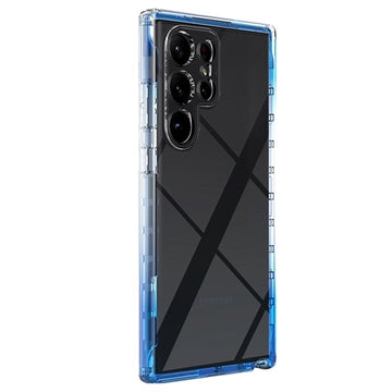 Samsung Galaxy S23 Ultra 5G Gradient Series Hybrid Cover - Blå / Gennemsigtig