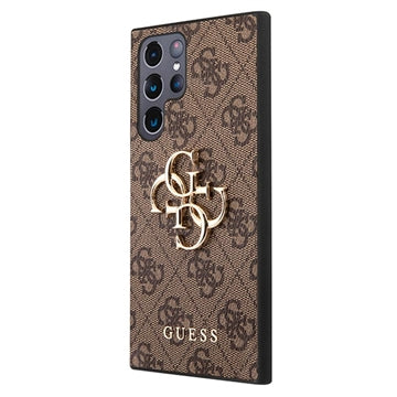 Guess 4G Big Metal Logo Samsung Galaxy S23 Ultra 5G Hybrid Cover - Brun