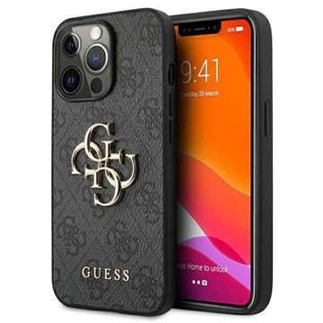 Guess 4G Big Metal Logo iPhone 13 Pro Hybrid Cover - Sort