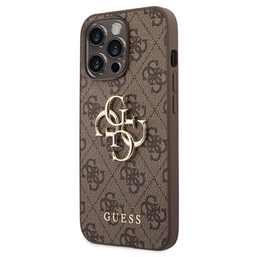 Guess 4G Big Metal Logo iPhone 14 Pro Max Hybrid Cover - Brun