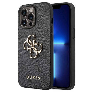 Guess 4G Big Metal Logo iPhone 14 Pro Hybrid Cover - Grå