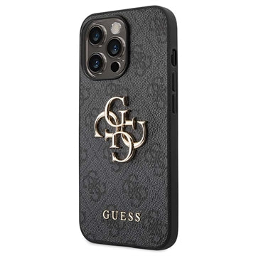 Guess 4G Big Metal Logo iPhone 14 Pro Hybrid Cover - Grå