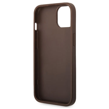 iPhone 15 Guess 4G Big Metal Logo Hybrid Cover - Brun