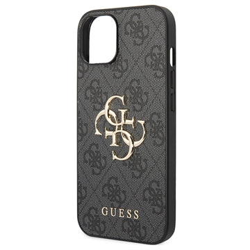 iPhone 15 Guess 4G Big Metal Logo Hybrid Cover - Grå