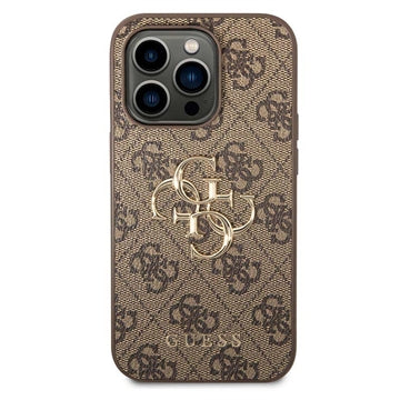 iPhone 15 Pro Max Guess 4G Big Metal Logo Hybrid Cover - Brun