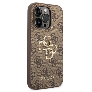 iPhone 15 Pro Max Guess 4G Big Metal Logo Hybrid Cover - Brun