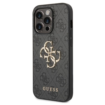 iPhone 15 Pro Max Guess 4G Big Metal Logo Hybrid Cover - Grå
