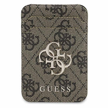 Guess 4G kortholder med metallogo og stander - MagSafe-kompatibel - Brun