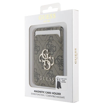 Guess 4G kortholder med metallogo og stander - MagSafe-kompatibel - Brun