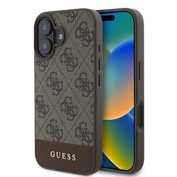 iPhone 16 Guess 4G Stripe Hybrid Cover - Brun