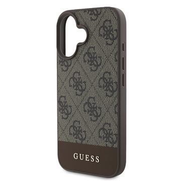 iPhone 16 Guess 4G Stripe Hybrid Cover - Brun