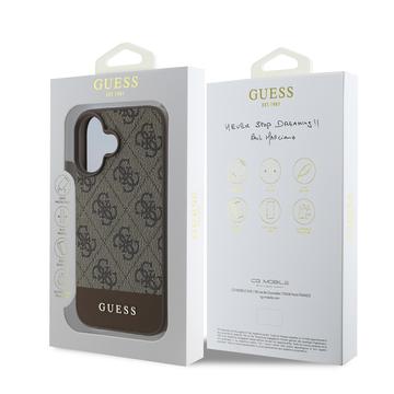 iPhone 16 Guess 4G Stripe Hybrid Cover - Brun