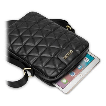 Guess Quilted Collection Skuldertaske - 10" - Sort