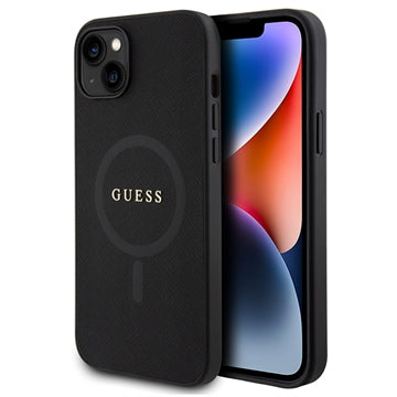 iPhone 15 Guess Saffiano Hybrid Cover - MagSafe Kompatibel - Sort