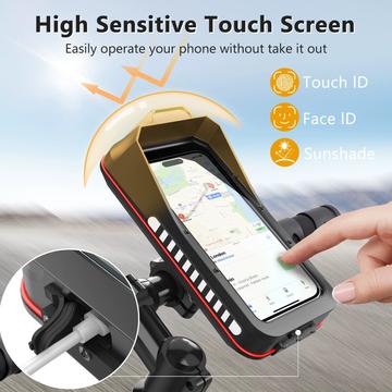 HL-176A Hurtigudløsende cykel- og motorcykel telefonholder - 7" - Sort