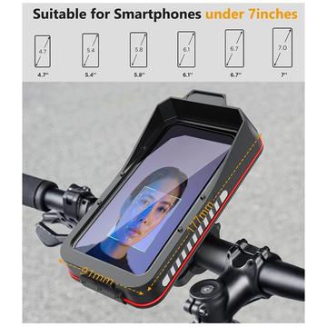 HL-176A Hurtigudløsende cykel- og motorcykel telefonholder - 7" - Sort