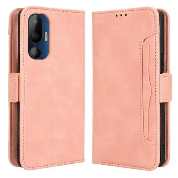 HTC U24 Pro Pung Cover med Kortholder - Pink