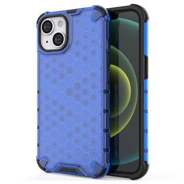 Honeycomb Armored iPhone 14 Plus Hybrid Cover - Blå
